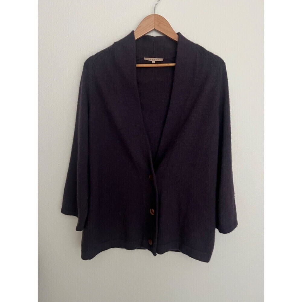Sandro Paris Alpaca Wool Blend Purple Duster Cardigan Sweater 1 Small Quiet Luxe